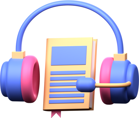 Audio Book 3D Illustration