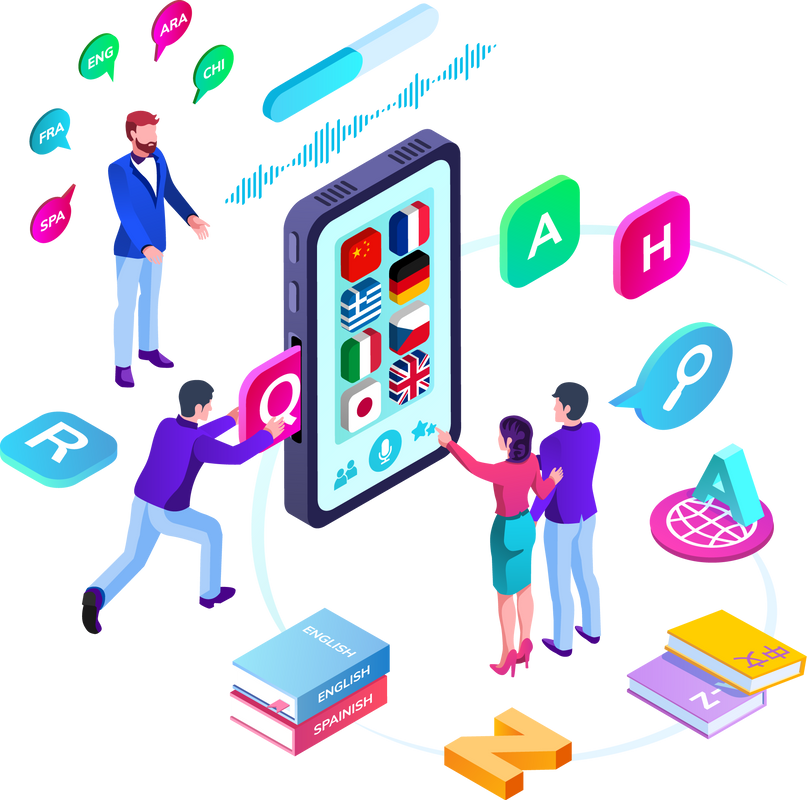Smartphone, phone with online language translator